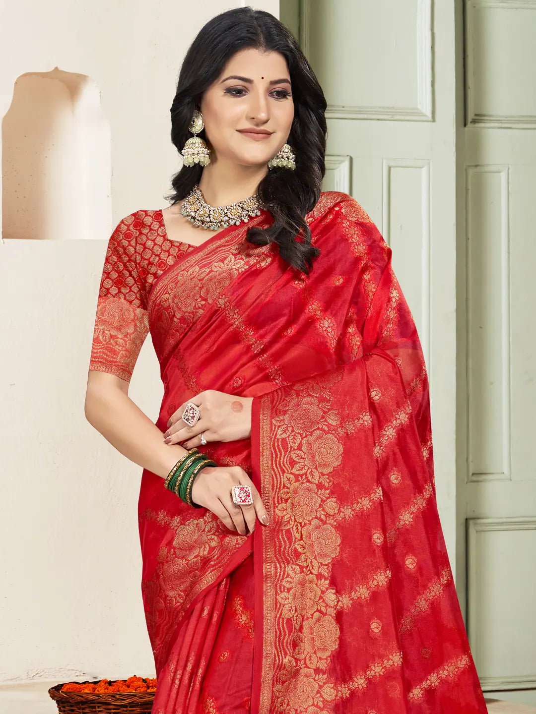 Red Silk Saree