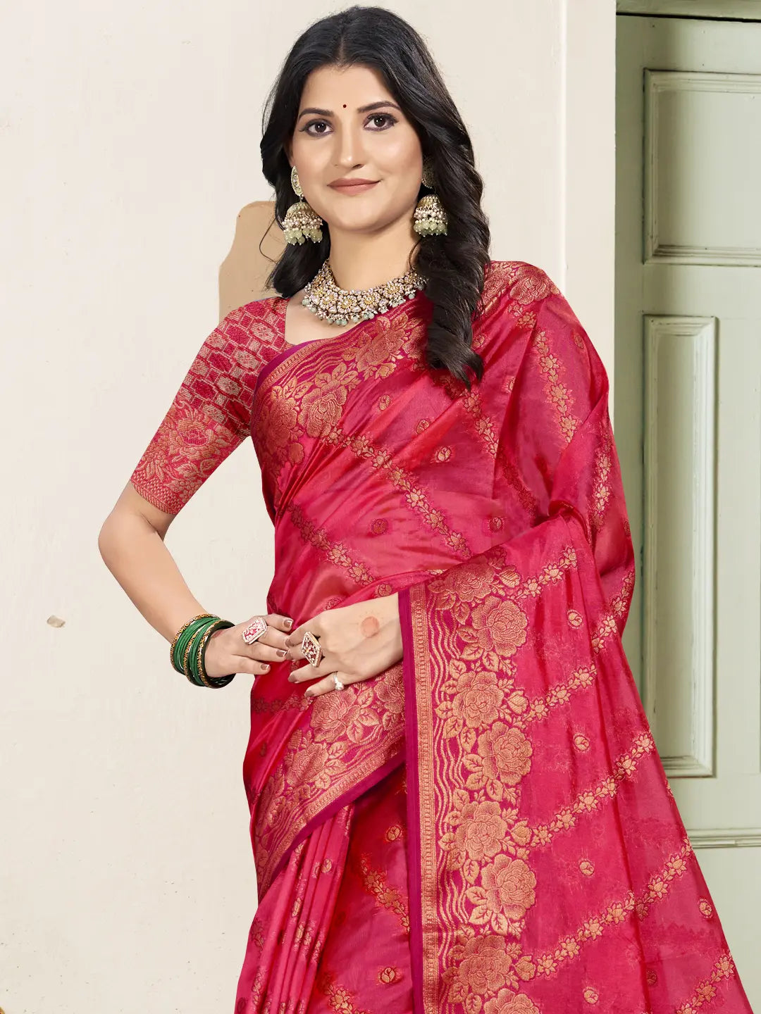 Pink Silk Saree