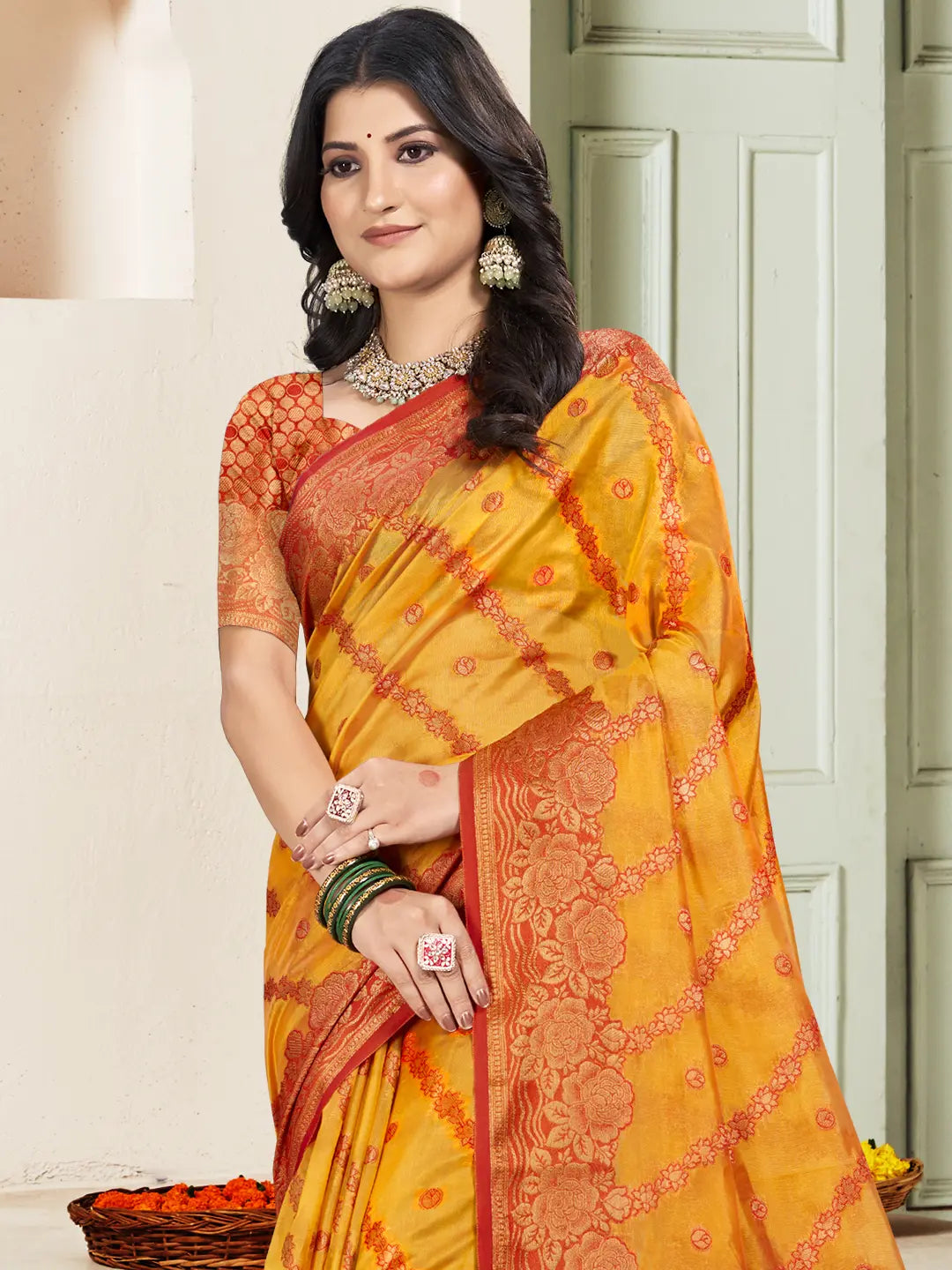 Yellow Silk Saree