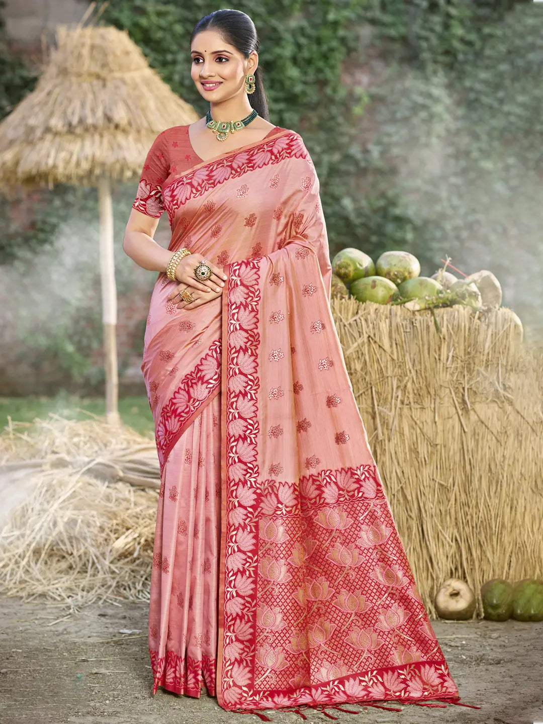 Light Pink Silk Saree