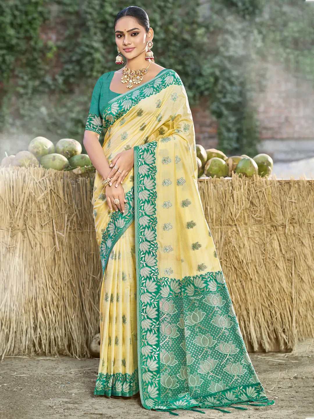 Yellow Silk Saree