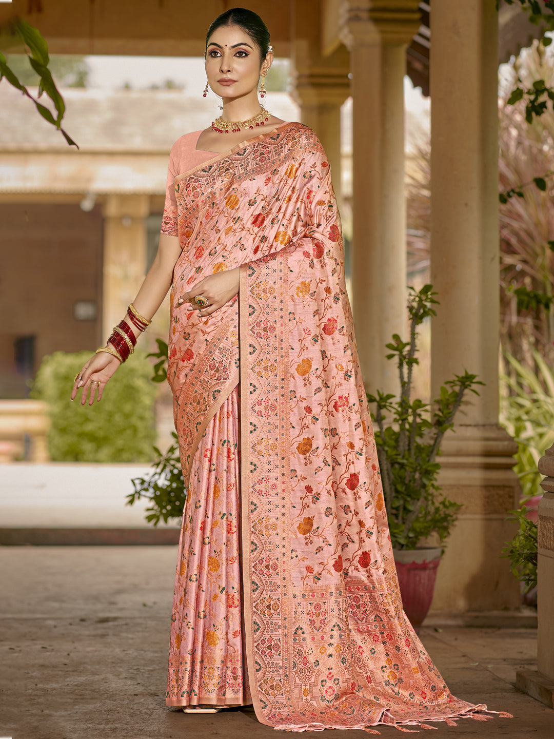 Light Pink Silk Saree