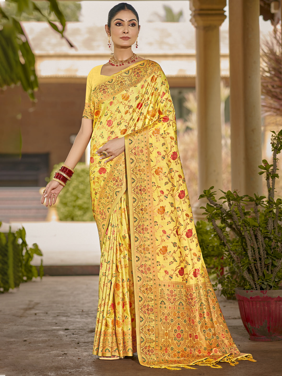 Yellow Silk Saree