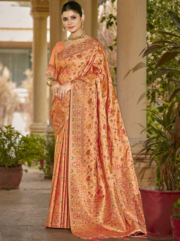 Peach Silk Saree