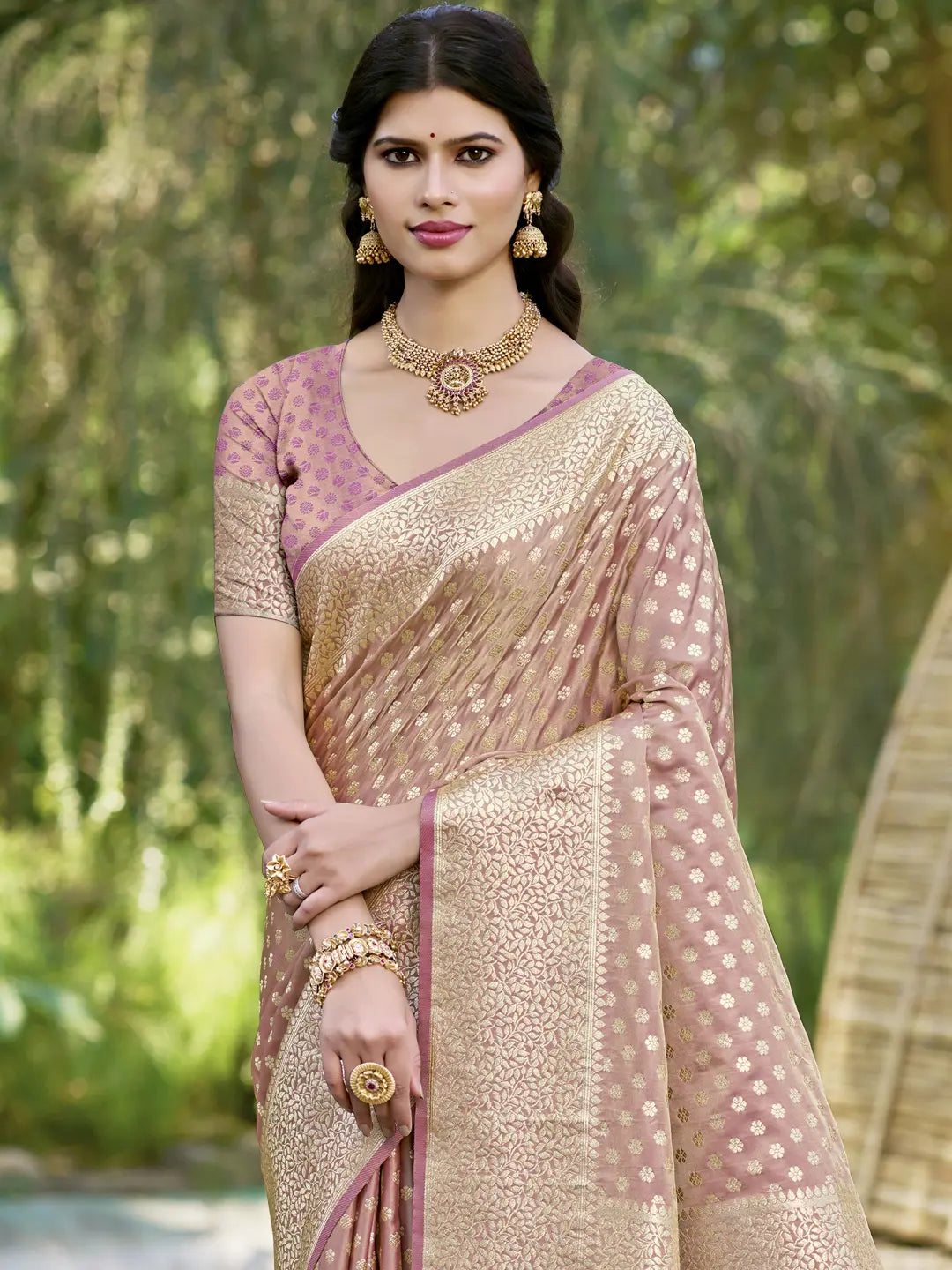 Pink Silk Saree