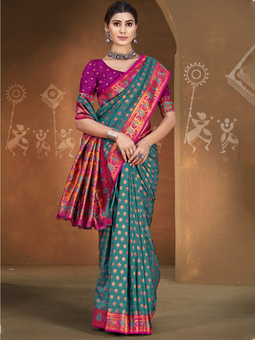 Rama Blue Silk Saree