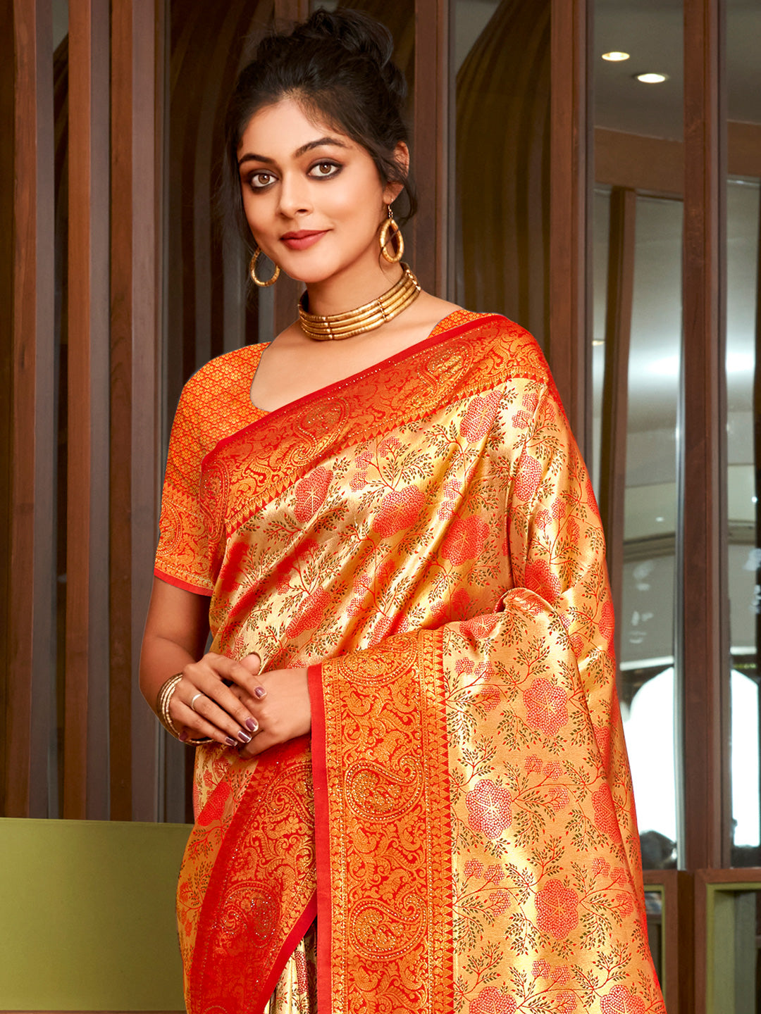 Sangam Printed Silk Saree