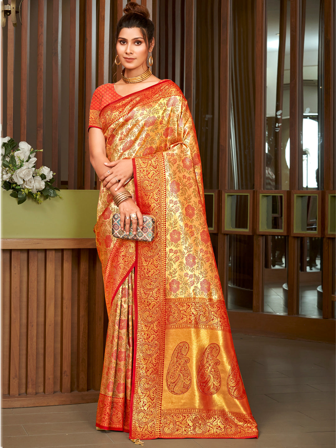 Sangam Printed Silk Saree