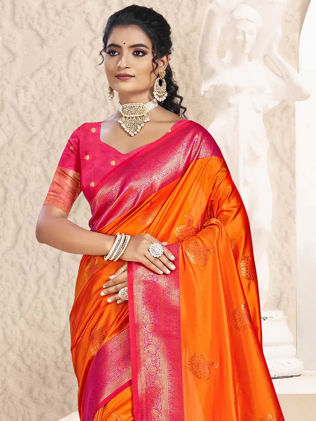 Orange Silk Saree