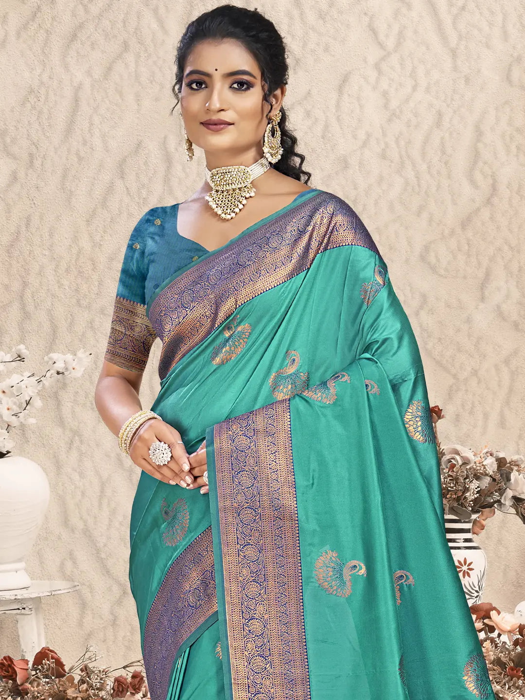 Sky Blue Silk Saree