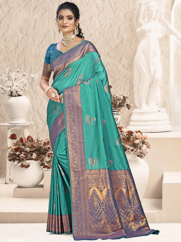 Sky Blue Silk Saree