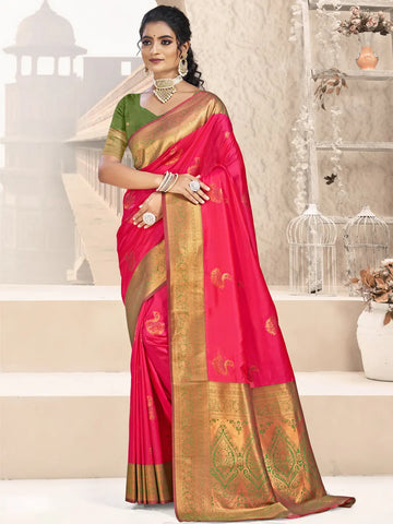 Magenta Pink Silk Saree