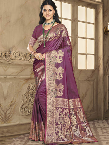 Wine Silk Saree