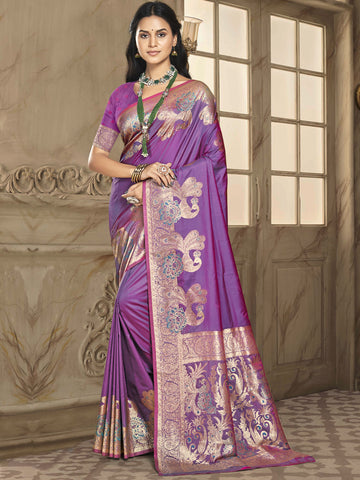 Purple Silk Saree