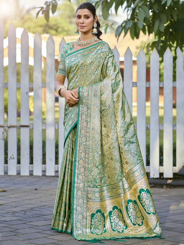 Pista Green Silk Saree