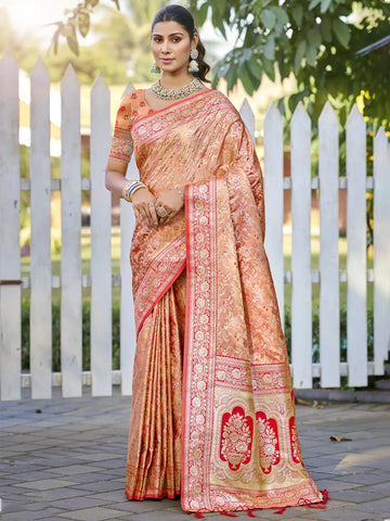 Peach Silk Saree