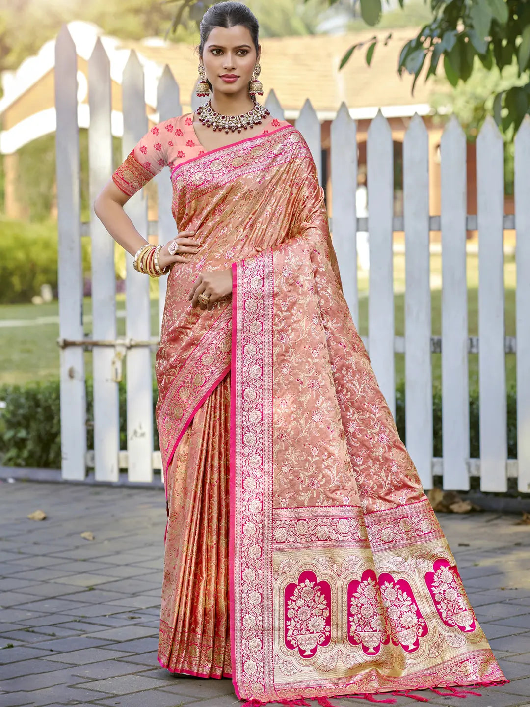 Pink Silk Saree