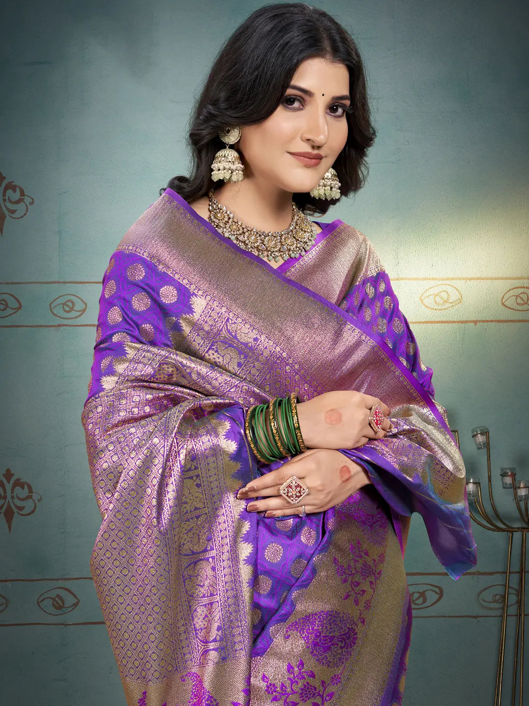 Violet Silk Saree