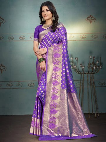 Violet Silk Saree