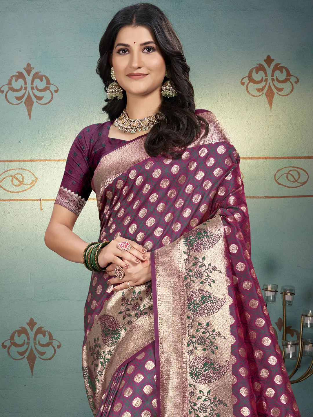 Purple Silk Saree