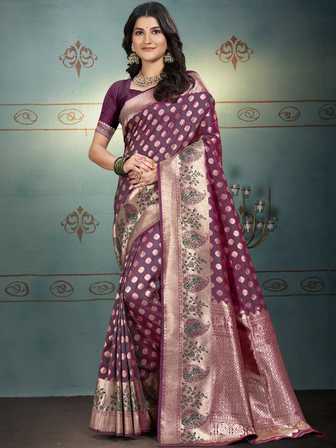 Purple Silk Saree