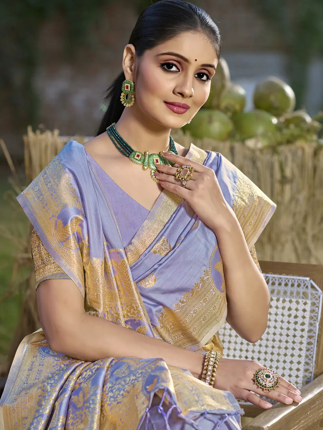 Purple Silk Saree