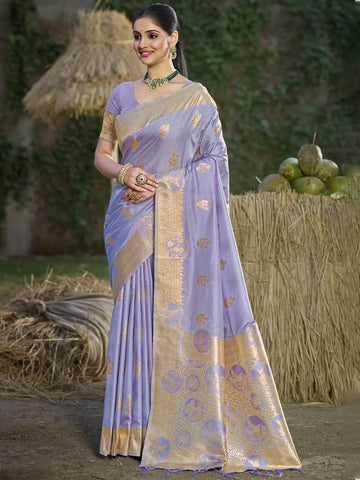 Purple Silk Saree