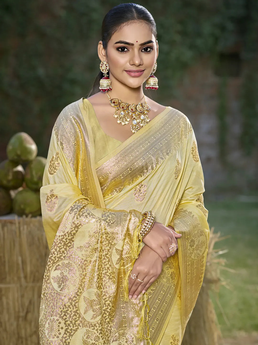 Yellow Silk Saree