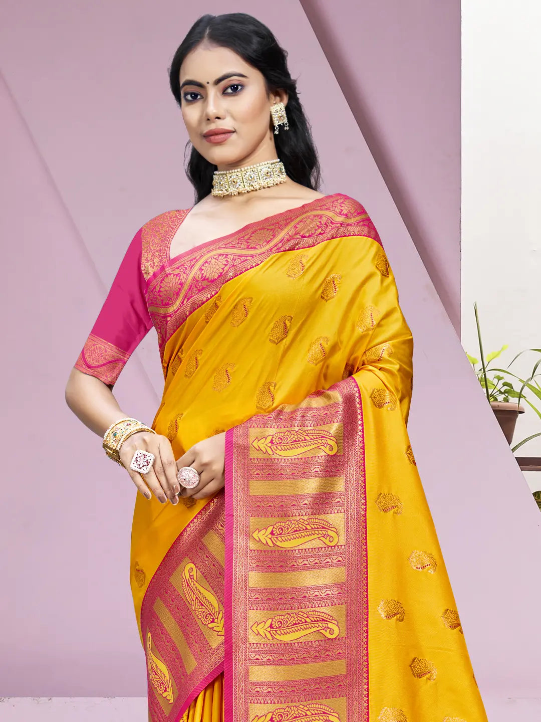 Yellow Silk Saree