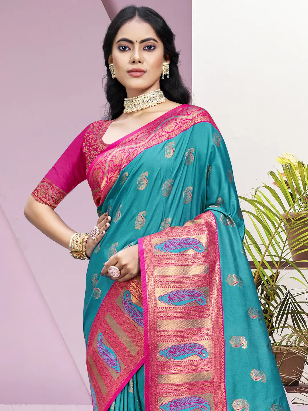 Sky Blue Silk Saree