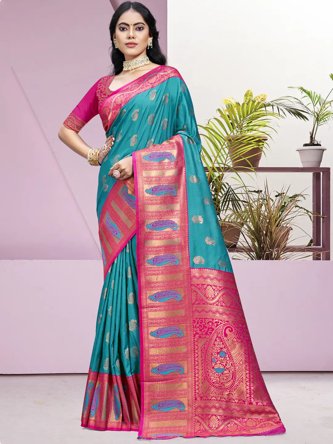 Sky Blue Silk Saree