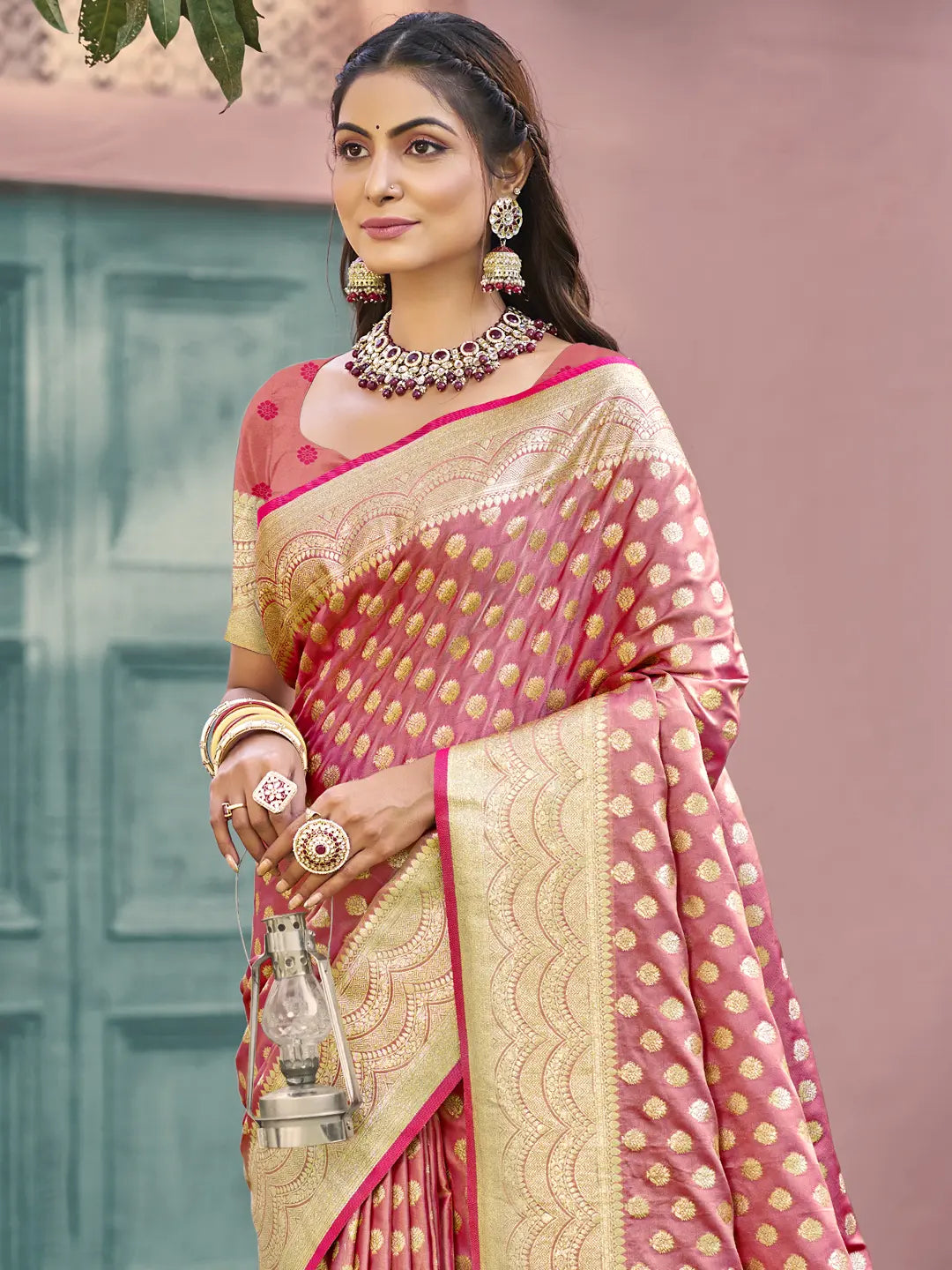 Pink Silk Saree