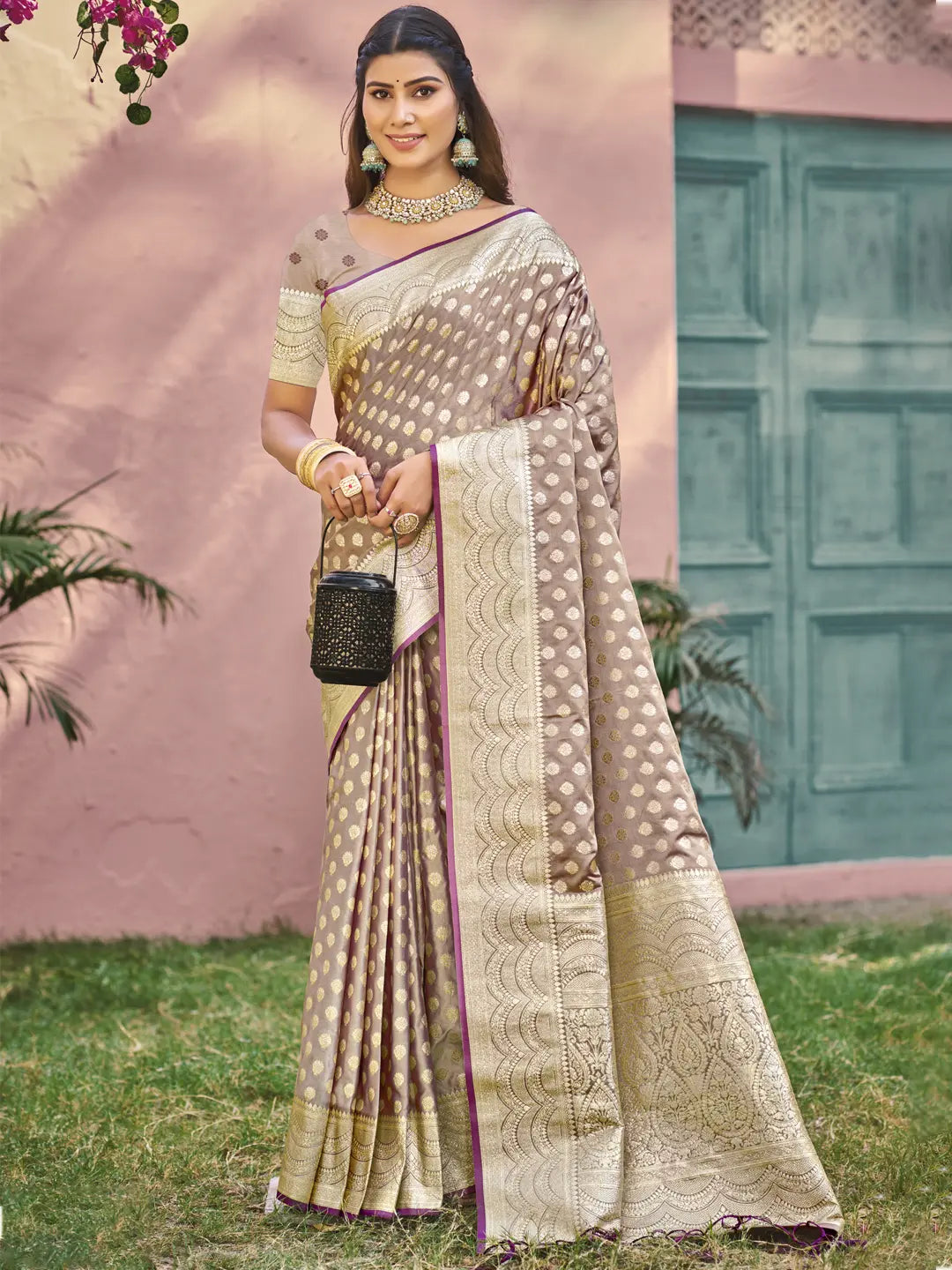 Onion Pink Silk Saree