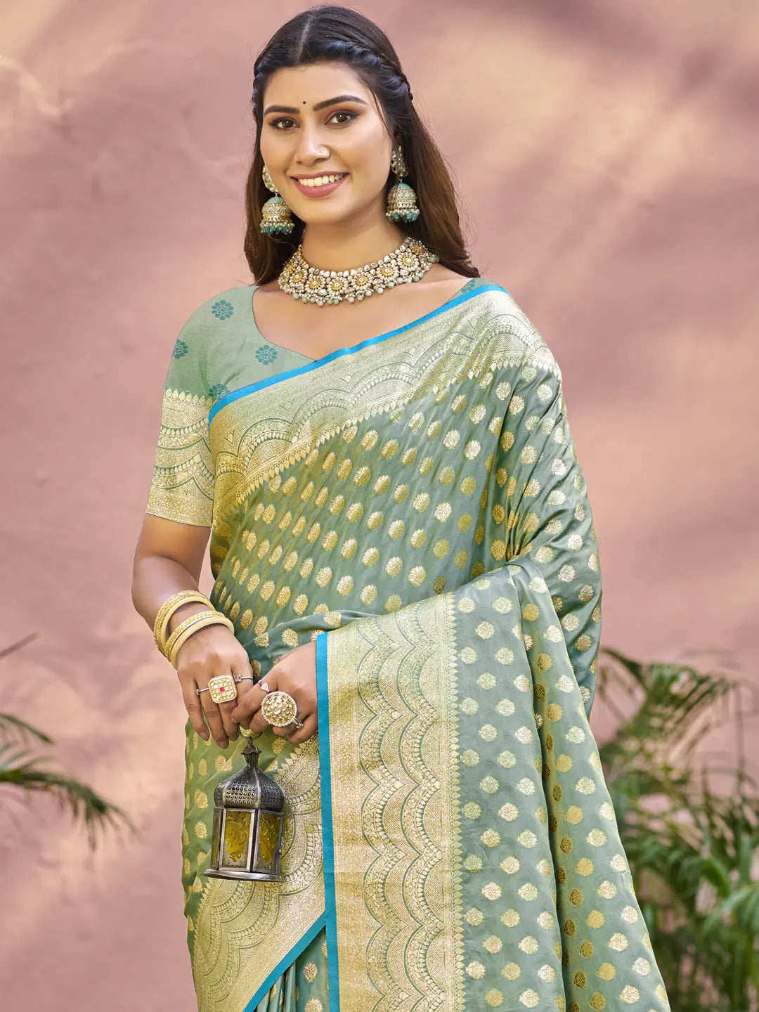 Sky Blue Silk Saree