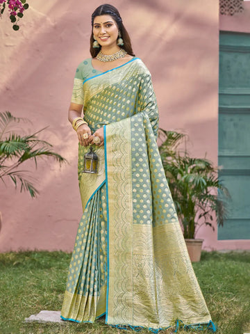 Sky Blue Silk Saree