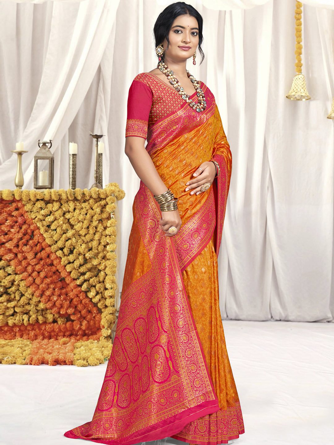 Orange Silk Saree