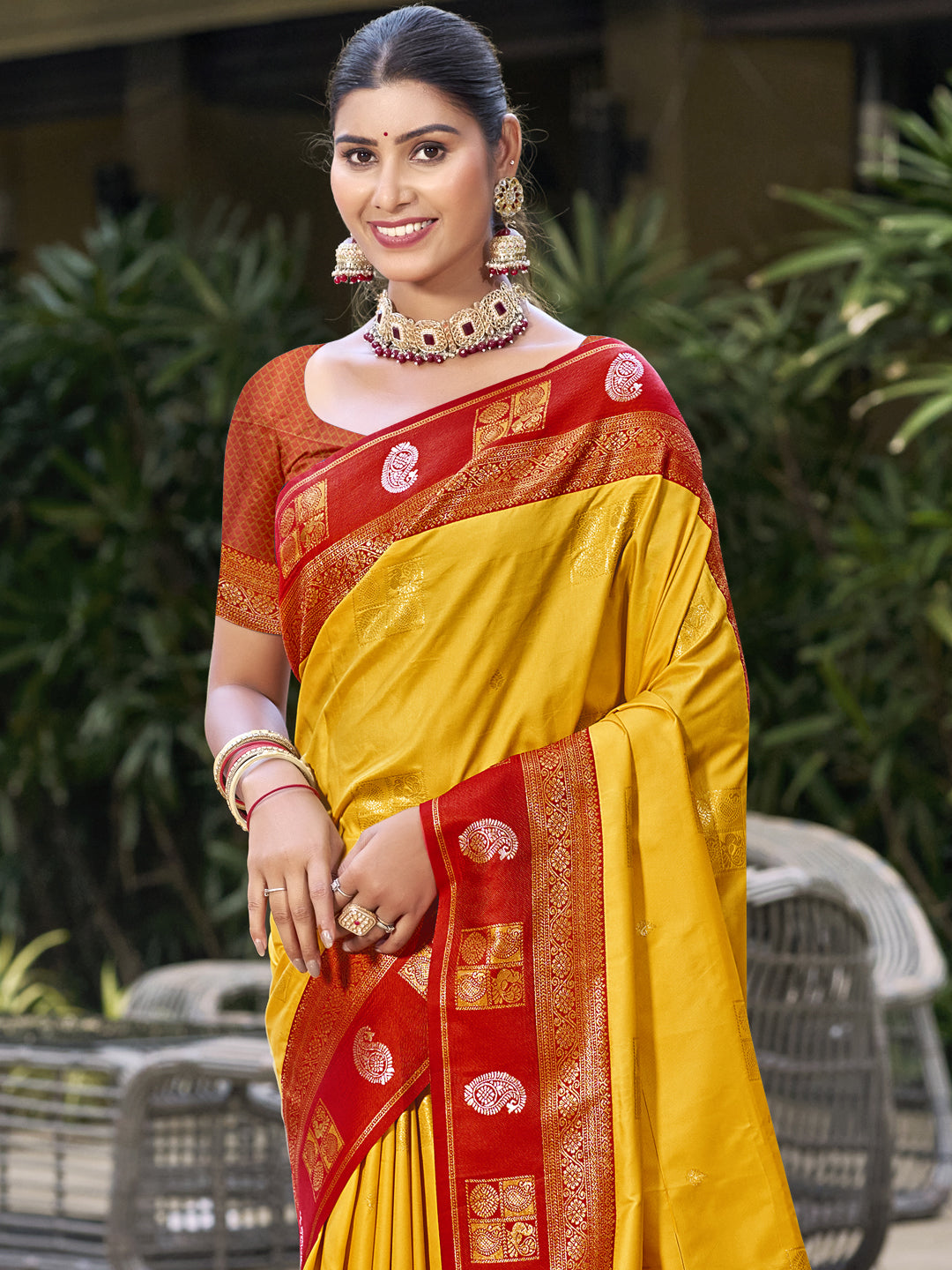 Yellow Silk Saree