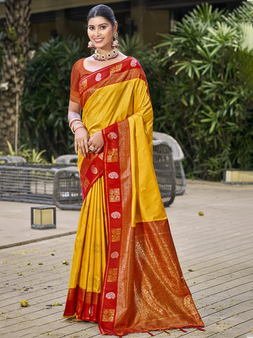 Yellow Silk Saree