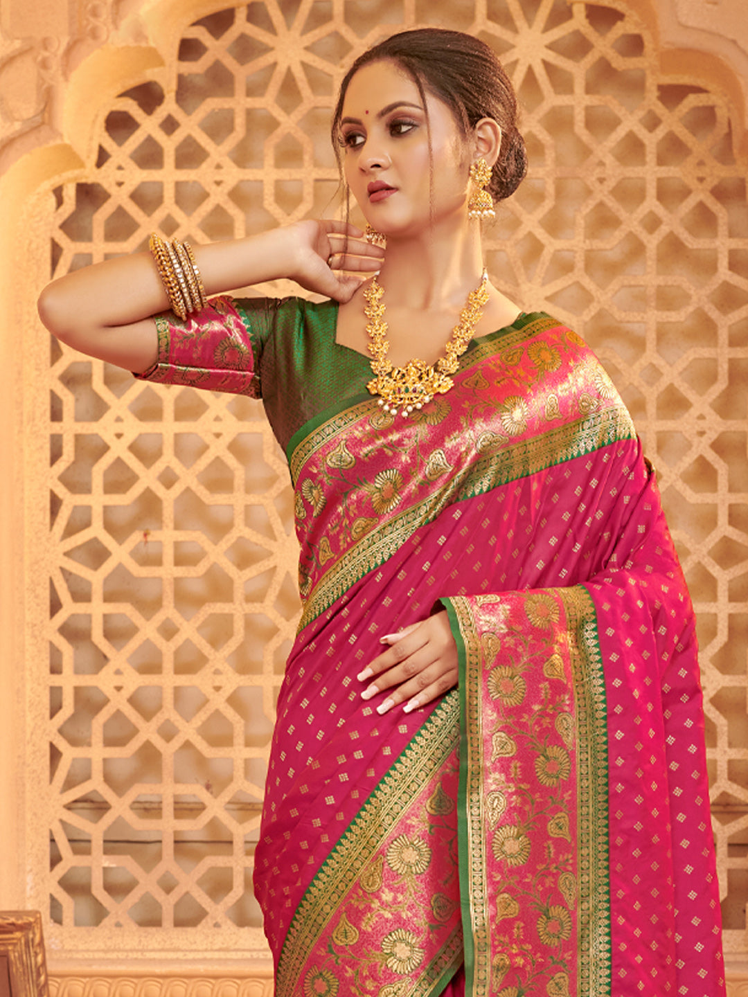 Pink Silk Saree
