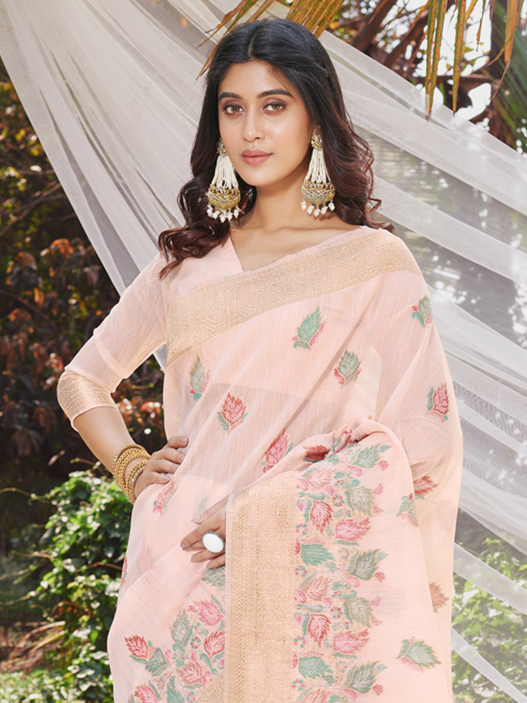 Light Pink Cotton Saree