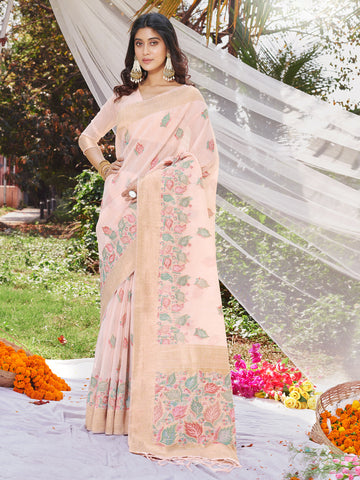 Light Pink Cotton Saree