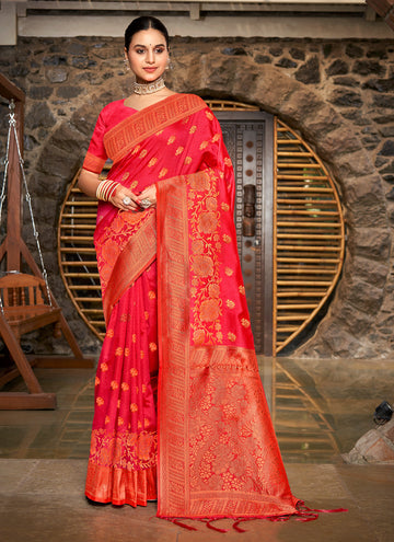 Sangam Pink Silk Saree