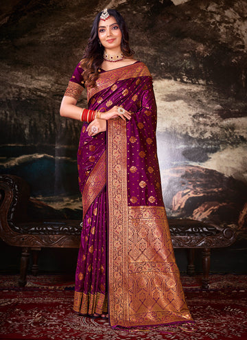 Purple Silk Saree