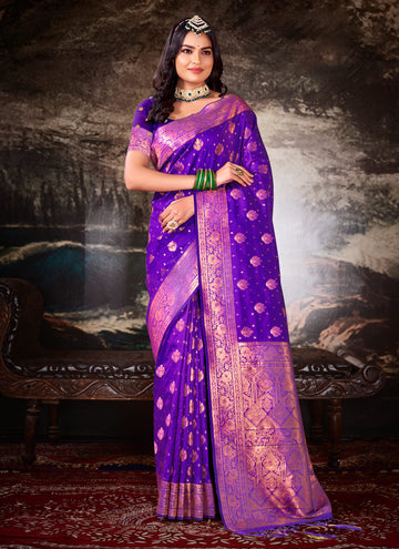 Violet Silk Saree