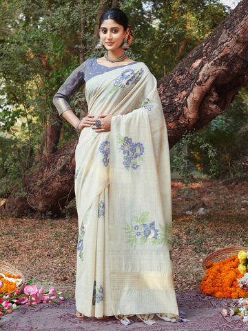 White Cotton Saree