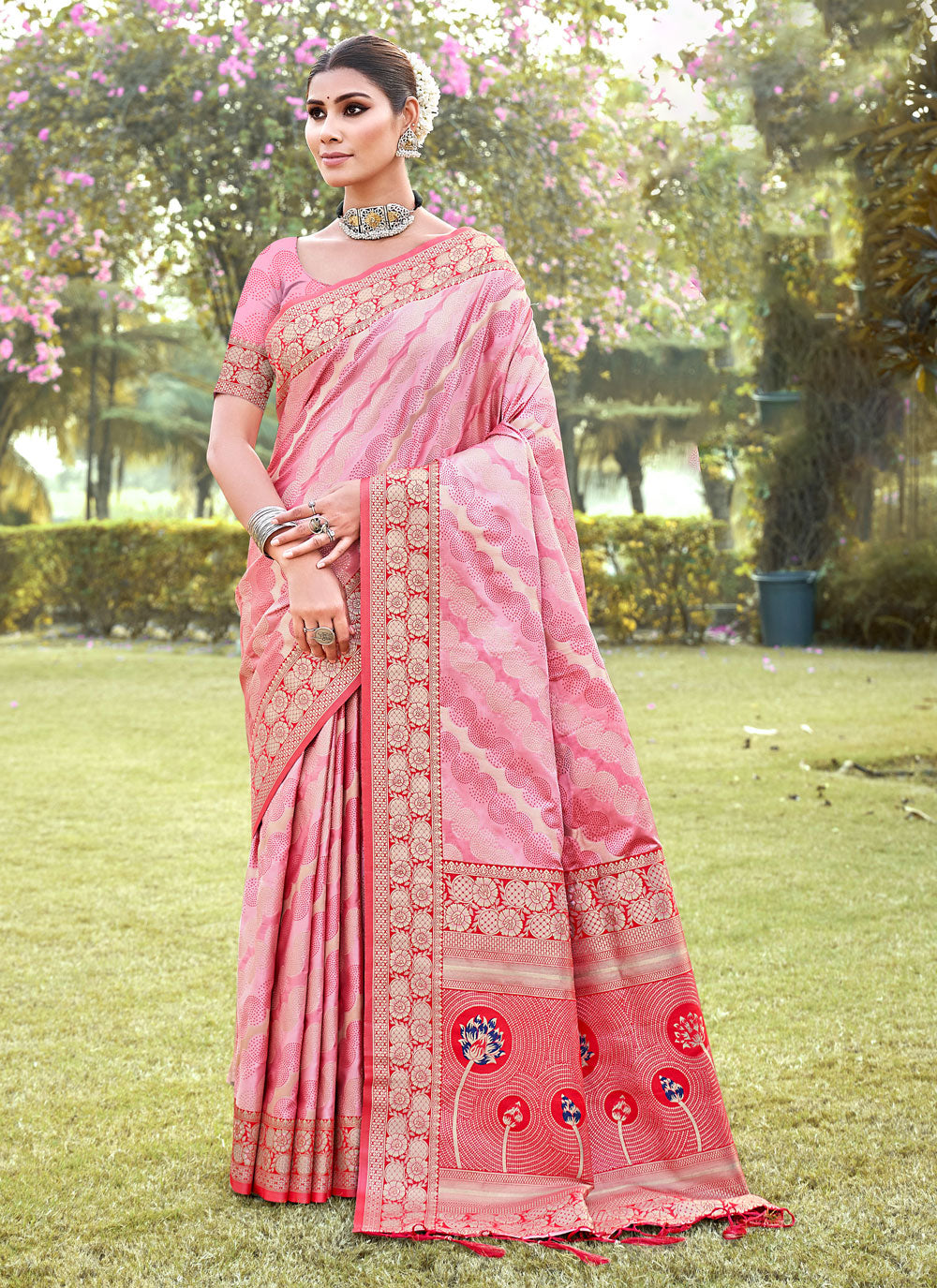 Light Pink Silk Saree