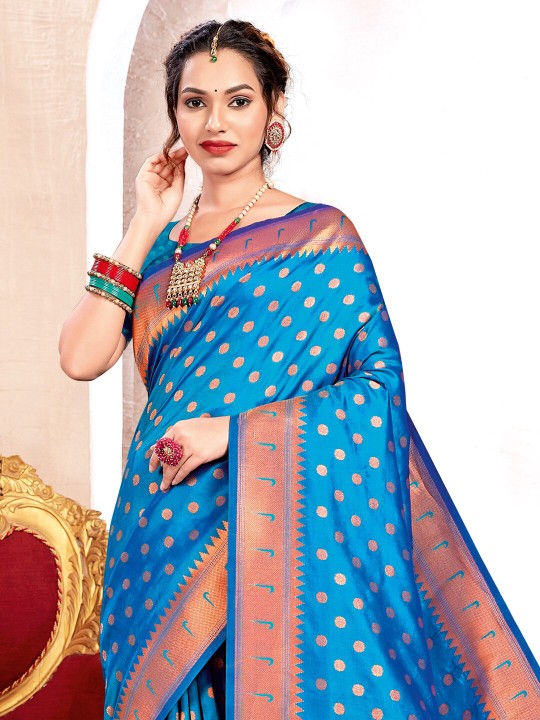 Blue Paithani Silk Saree