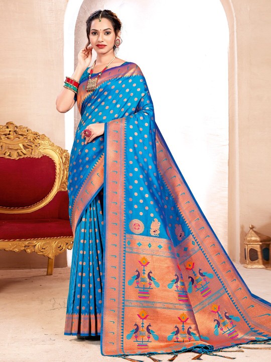 Blue Paithani Silk Saree