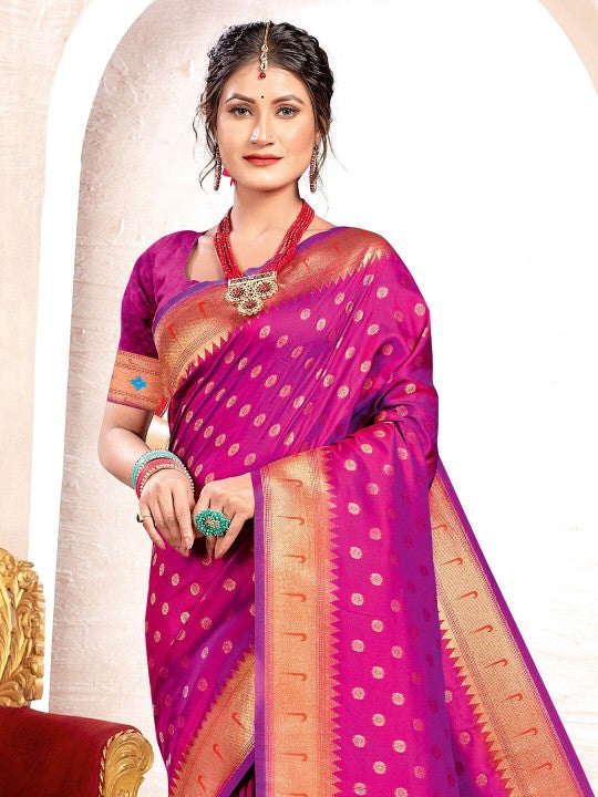 Purple Paithani Silk Saree