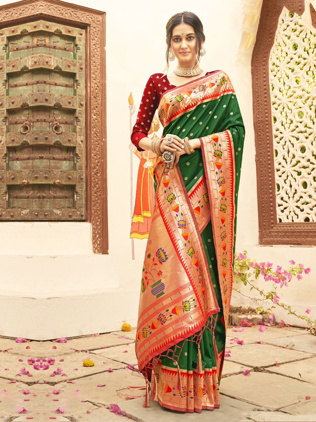 Green Paithani Silk Saree